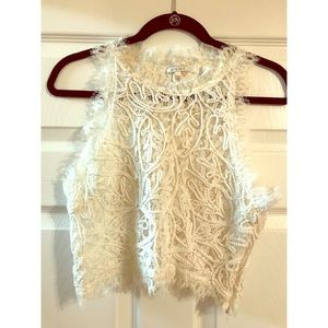 White Lace Crop Top